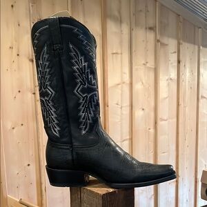 Ariat Black Western Cowboy Boots with Embroidery